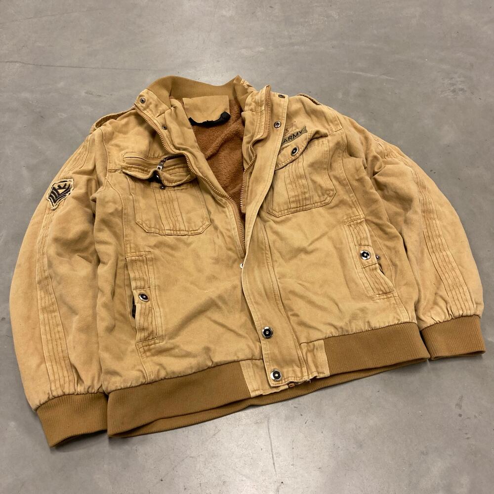 Vintage fur lined military bomber Jacket